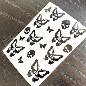 Halloween Nail Decals: Bats, Ghosts, Skulls, Skull Butterfly - Nail Art Stickers image 8