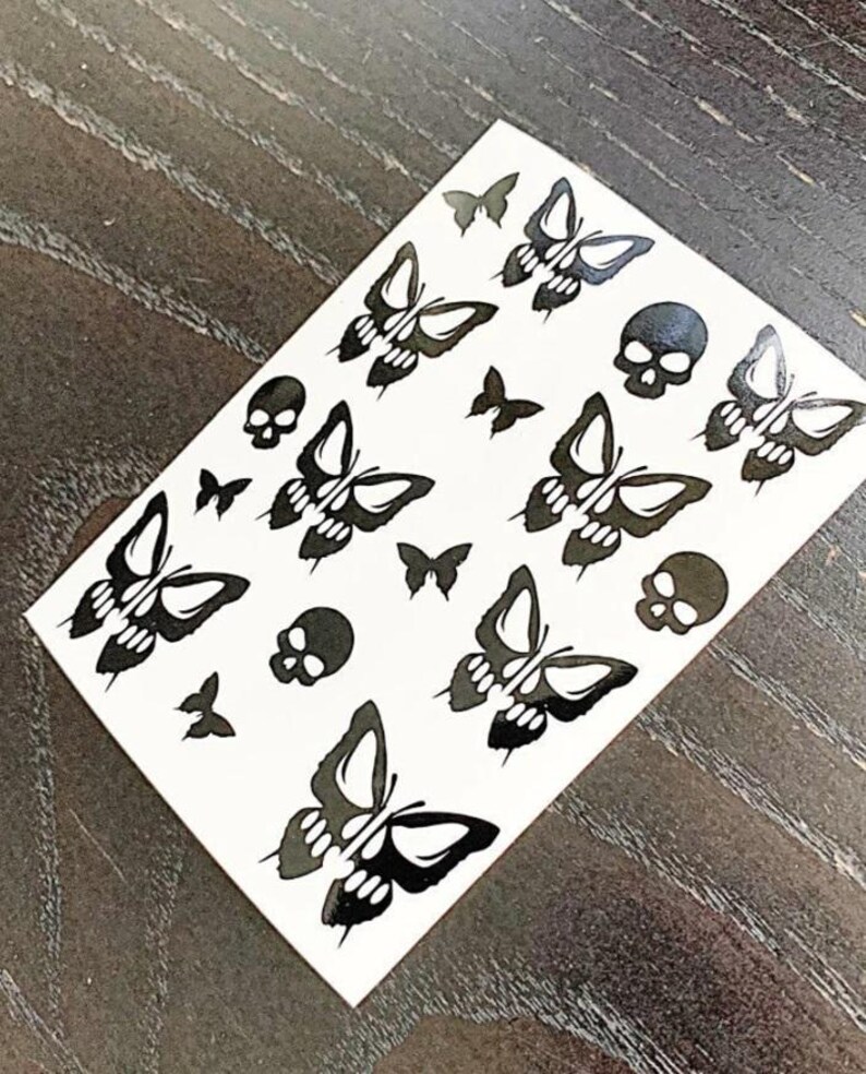 Halloween Nail Decals: Bats, Ghosts, Skulls, Skull Butterfly - Nail Art Stickers image 8