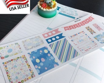 S-312 A-E -- Easter, Easter Eggs, Rabbit, Happy Easter Functional Box : Planner Stickers ||Erin Condren,Limelife,Plum Paper,Filofax Planners