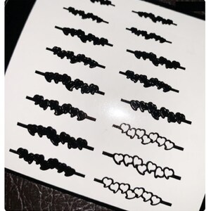 Heart Chain Stencils | Valentine&#39;s Nail Stickers | Nail Art, Nail Vinyl | Nail Stencil pattern