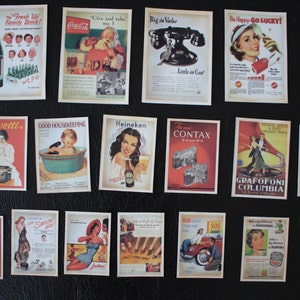 PUBLICIDADE Vintage, Cortes de cartões comemorativos 4 Scrapbooking, BB05 - Lote de 18 imagens vintage