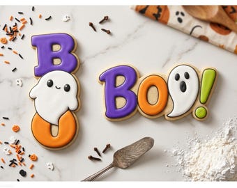 Halloween Ghost Boo Cookie Cutter STL – 3D Printable STL Files - 2 Styles, 7 Sizes (Digital Download)
