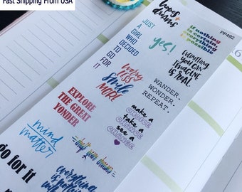 S-492 --Smile, Yes, Imagine, Everything is Possible, Colorful Inspiration Quote Planner Stickers || Perfect 4 Erin Condren, Limelife,