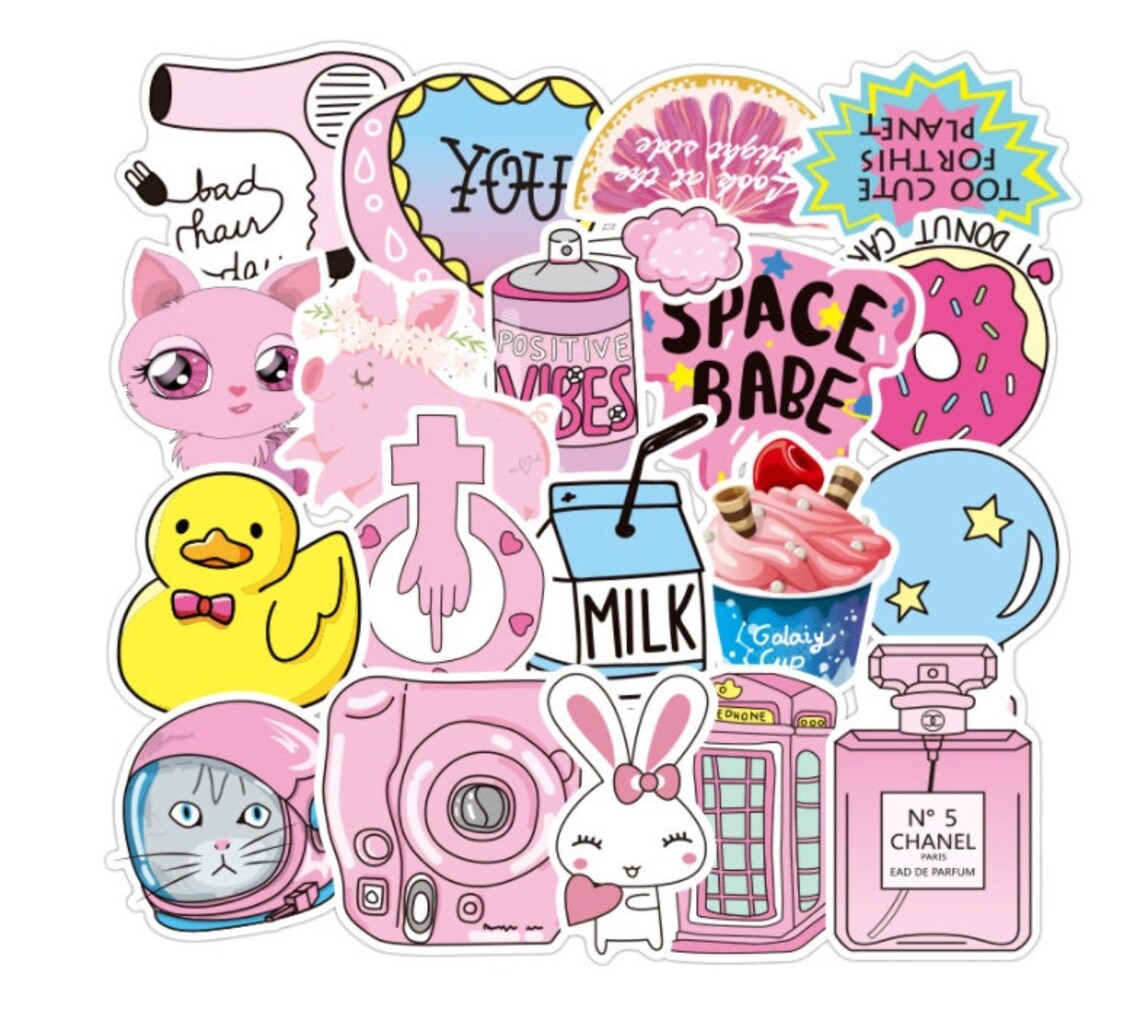 VSCO 8 Pink stickers pack 510152040 pcs Mystery Vinyl Etsy