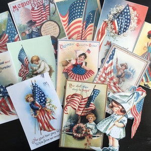 Memorial Day Die Cuts 4 Scrapbooking BB88 -- Vintage images
