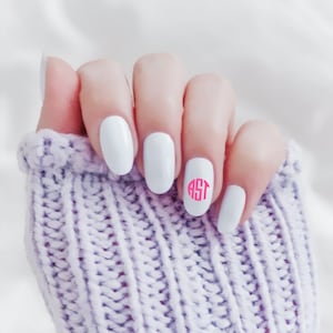 Mini Monogram Nail Decals: Custom Vinyl Stickers