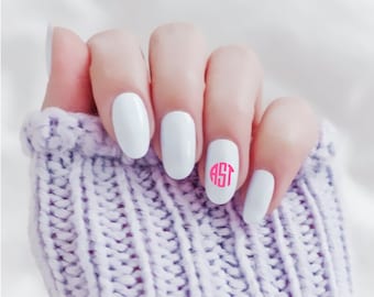 Mini Monogram Nail Decals: Custom Vinyl Stickers