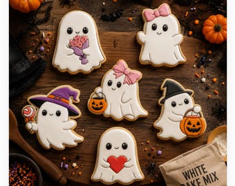 Halloween Ghost Cookie Cutter STL Bundle A – 3D Printable STL Files - 7 Sizes, 42 Files (Digital Download)