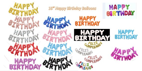 Ballon De Joyeux Anniversaire Anglais Ou Espagnol Ballons Etsy