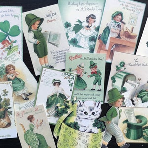 Jour de la Saint-Patrick trèfle Shamrock, compte à rebours Saint Patrick jour, catholique cartes Die Cuts 4 Scrapbooking BB70/71/72--images vintage