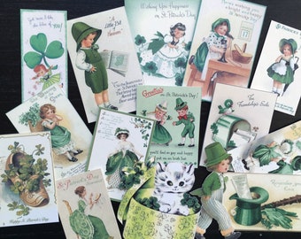Vintage St. Patrick's Day Cards: Clover Shamrock Die Cuts