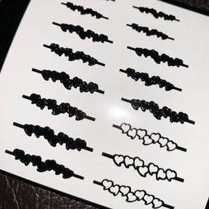 Heart Chain Stencils | Valentine&#39;s Nail Stickers | Nail Art, Nail Vinyl | Nail Stencil pattern