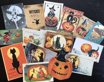 Vintage images of Halloween Greeting Card's Die Cuts for Scrapbooking -- BB93/94/45/NB10