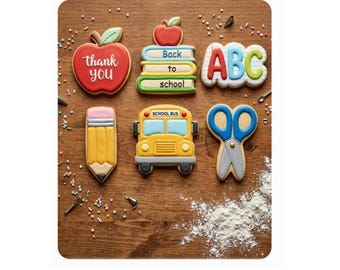 Back to School Cookie Cutter STL Bundle Set B – 3D Printable STL Files - 7 Sizes, 42 Files (Digital Download)