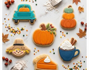 Thanksgiving Cookie Cutter STL Bundle B – 3D Printable STL Files - 7 Sizes, 42 Files (Digital Download)