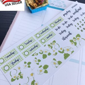 Green, Green Headers Date Covers, Weekly, Monthly, Daily Planner Stickers || Perfect 4 Erin Condren, Limelife,Plum Paper,Filofax, S-449A-E
