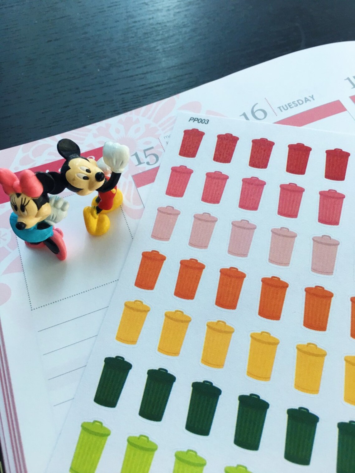 S003 Trash Can Trash Day Recycle Bin Recycling Rainbow Etsy