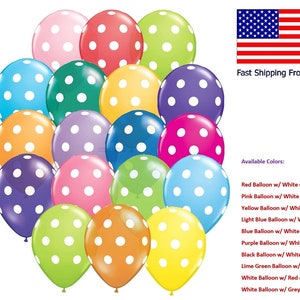 10&quot; Polka Dot Latex Balloons:Birthday Balloons,Graduation Balloons,Wedding Balloons,Baby Shower Balloons,Pick Your Color Balloon Decorations
