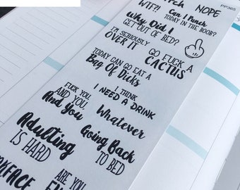 Funny Adulting Planner Stickers: Swear Word Matte Stickers