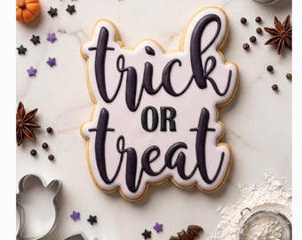 Halloween Trick Or Treat Plaque Cookie Cutter STL – 3D Printable STL Files - 7 Sizes (Digital Download)