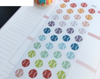 Baseball Planner Stickers: Colorful Sports Theme
