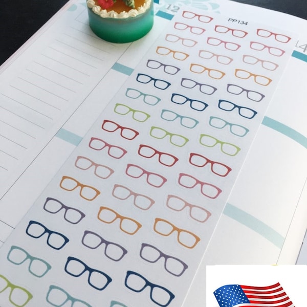 S-134-Eyeglasses,Prescription Glasses, Eyewear,Eye Frame: Planner Stickers||Perfect 4 Erin Condren, Limelife, Plum Paper,Filofax Planners