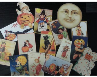 Troqueles de Halloween: Imágenes de tarjetas de felicitación vintage - Creación de tarjetas, scrapbooking