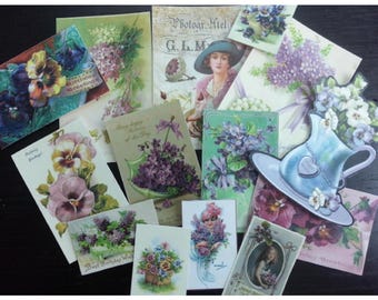 Troqueles de pensamientos y lilas vintage: Scrapbooking de Flower Arts