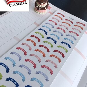 S-244 -- Fattura residua, pagamento dovuto, pagamento, affitto di stipendio, ipoteca: adesivi per i pianificatori Erin Condren, Limelife, Plum Paper, Filofax Planners