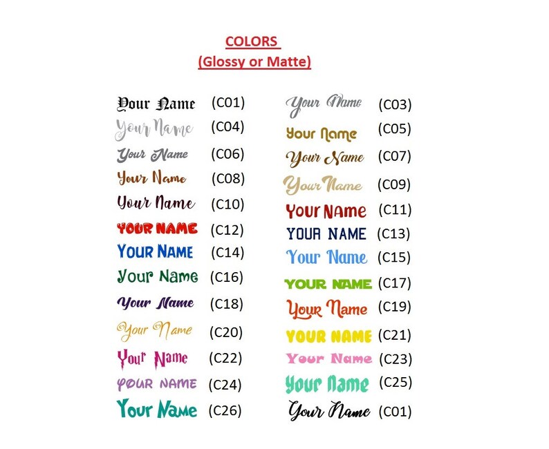 Name Decals / Custom Name Decals / Vinyl Name Decals / Custom Etsy
