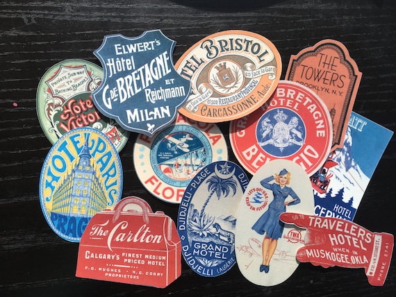 Vintage Hotel Luggage Label Die Cuts: Travel Scrapbooking, Card Making
