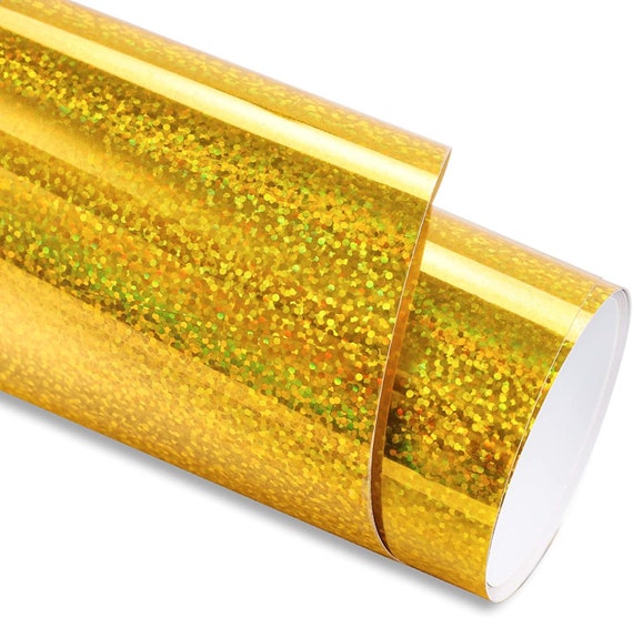 Cricut Holographic Sparkle Vinyl Gold Permanent Adhesive Vinyl for