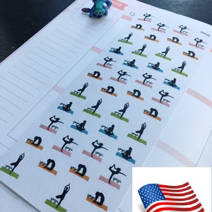 S032 -Yoga,Dumbbell,Gyms, Sport,Keep Fit,Healthy,Training Life Planner Stickers Erin Condren,Limelife,Plum Paper,Filofax Planners
