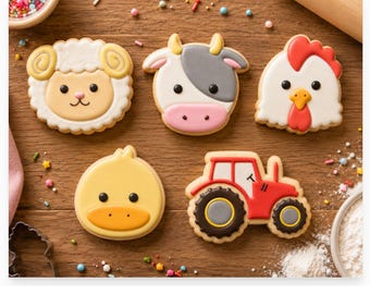 Barnyard Animal Cookie Cutter STL Bundle A – 3D Printable STL Files - 7 Sizes, 35 Files (Digital Download)