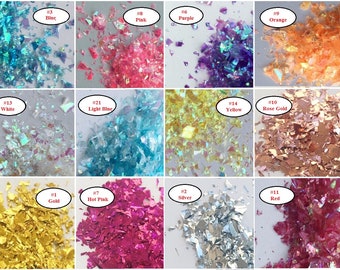 Holographic Mylar Glitter Flakes: Iridescent Nail Art, Resin Crafts