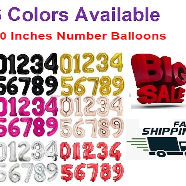 30 inch number balloons Giant number balloons for Birthday - create your number, Graduation, wedding, Baby Shower Balloons,Decorations