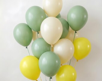 Modern Graduation Balloon Set, White and Meadow Green Party Decorations, High School College Grad Celebration, Earthy Tone Photo Prop