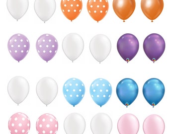 Baby Shower Decorations| Party Supplies| Birthday Party Balloons| Bridal Shower|Mirror Metallic Latex Pink Blue Orange Purple Polka Balloons