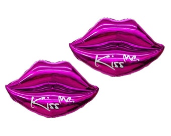Kiss Me Lips Valentine's Day Balloon Valentines Day Decorations Valentine's Day Party Pink Red White Valentine's Day Celebration