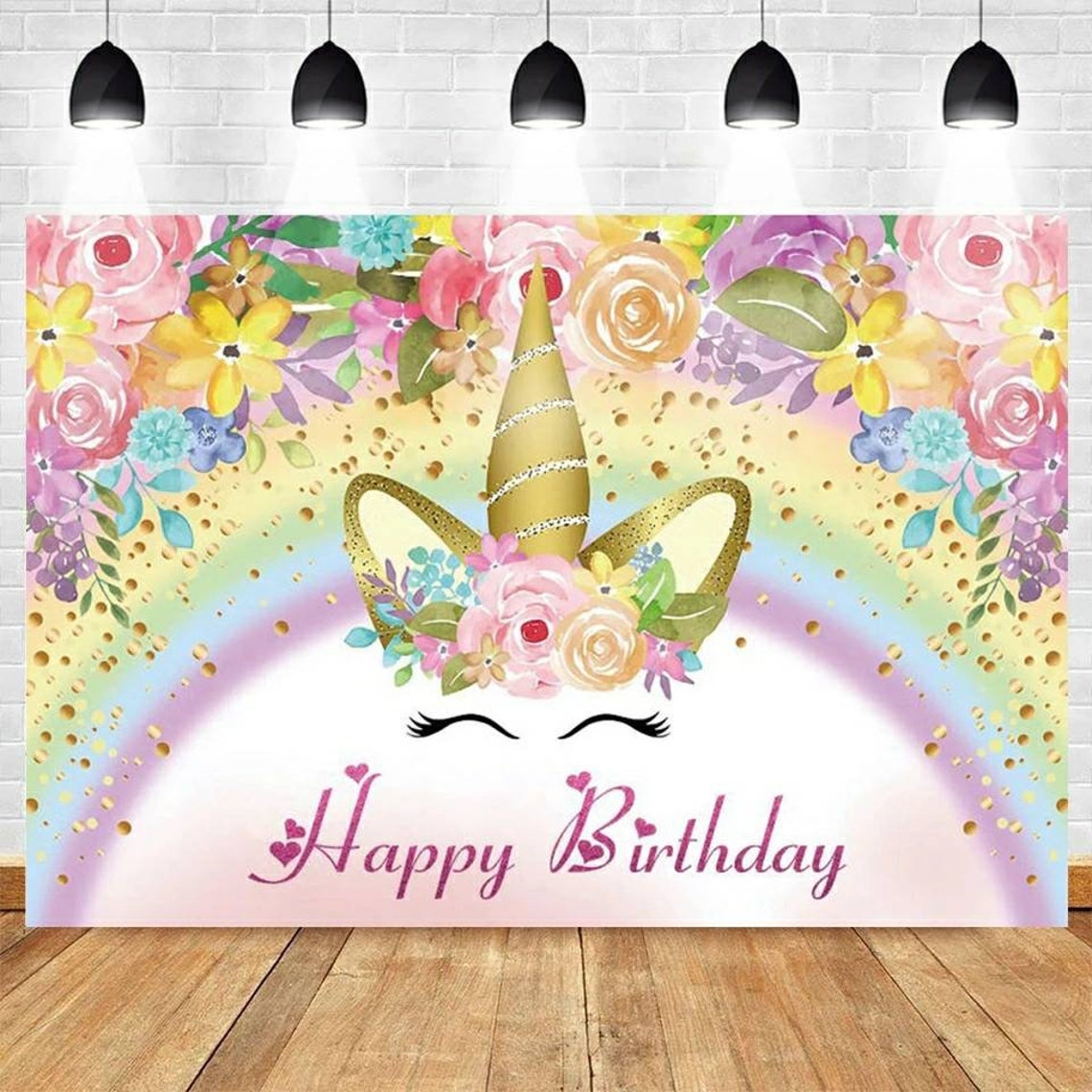 Unicorn Backdrop Unicorn Birthday Party Backdrop Unicorn Etsy