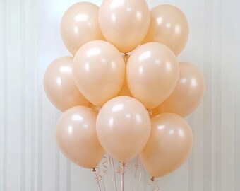 Soft Peach Party Balloons, Luxury Blush Peach Helium Balloon Set for Princess Birthday, Anniversary, Elegant Boho Party Decorations