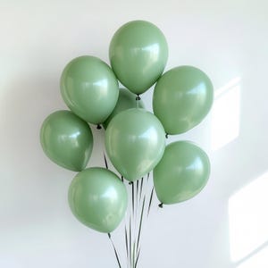 Retro Willow Green Latex Balloon Bouquet - Elegant Party Decor