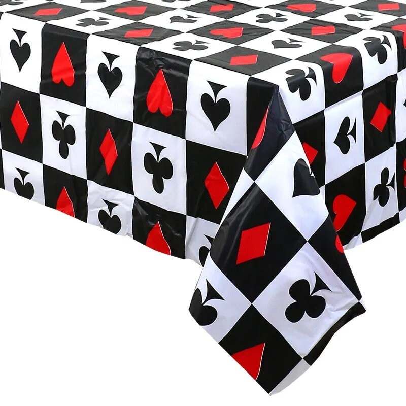 Black Red Heart Poker Themed Party Magic Show Casino Poker Party Decoration  Kids Birthday Party Disposable