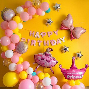 1st Birthday Party, Princess Party Balloons, Princess Party Decorations, Pink Birthday Party, Birthday Party Supplies, Birthday Party Girls