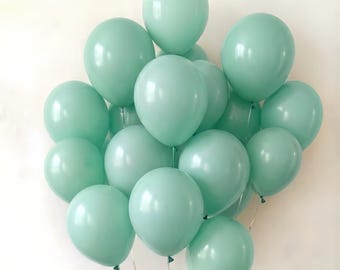 Spring Mint Green Balloons, Elegant Mint Balloon Set, Wedding Baby Shower Decor, Pastel Minimalist Party Balloons