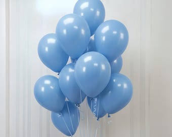 Georgia Blue Balloon Bouquet for Baby Boy Shower, Elegant Sky Blue Birthday Party Decor, Soft Minimalist Celebration Backdrop