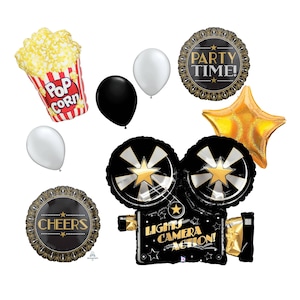 32&quot; Lights Camera Action Projector Balloon Hollywood Party Decor Actor Birthday Party Film Balloon Holiday Decorations 90s Theme Party