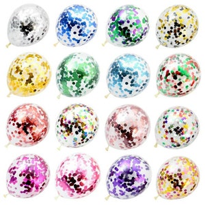 10pcs Confetti Balloon, 12&quot; Party Balloon, Party Supplies, Birthday Party Balloons, Baby Shower Decorations, Wedding Balloons