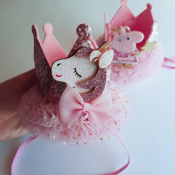 Unicorn Birthday Hat| Unicorn Party Hat| Glitter Hat| Birthday Hat for  Girl| Birthday For Toddler| Pink Hat| Lace Hat| Baby Party Hat