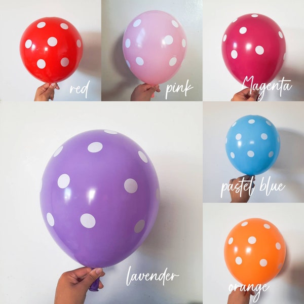 Polka Dots Latex Balloons| Baby Shower Decorations| Bridal Shower Decorations|Bachelorette| 1st Birthday Party| Spring Baby Shower|